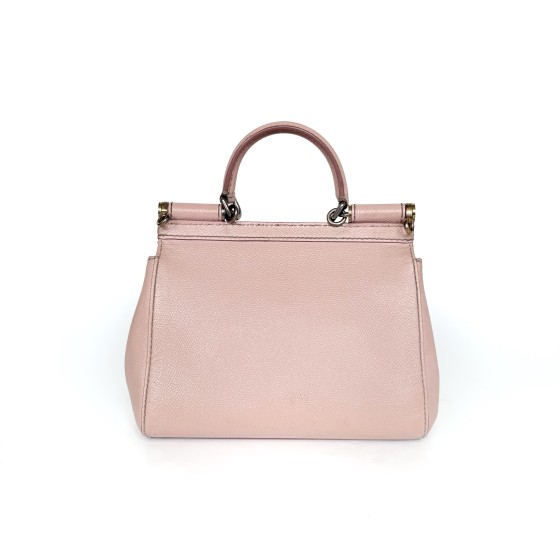 Dolce & Gabbana Sicily Grainy Leather Top Handle Crossbody Bag